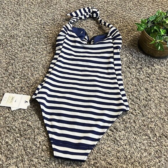 Fat Face Breton Hoop Ring Swimsuit Size US 2 Blue & White Stripe Adjustable New - Picture 6 of 9